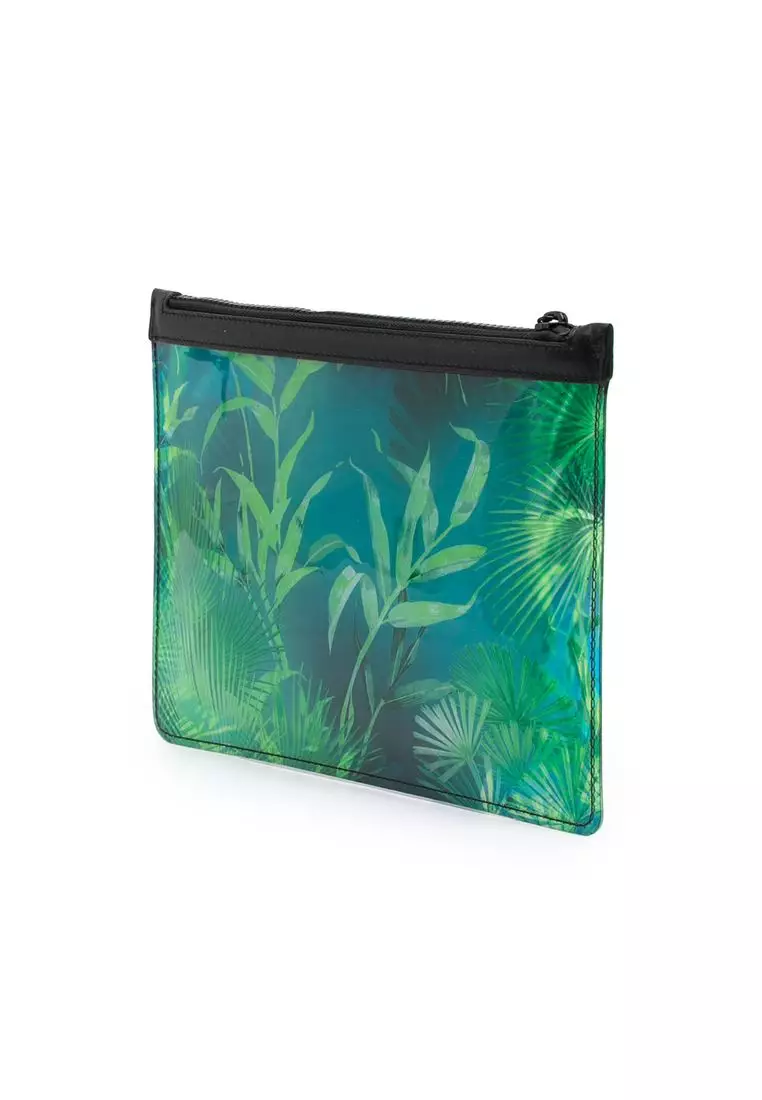 Pre-Loved Versace Pvc Jungle Print Zipped Clutch