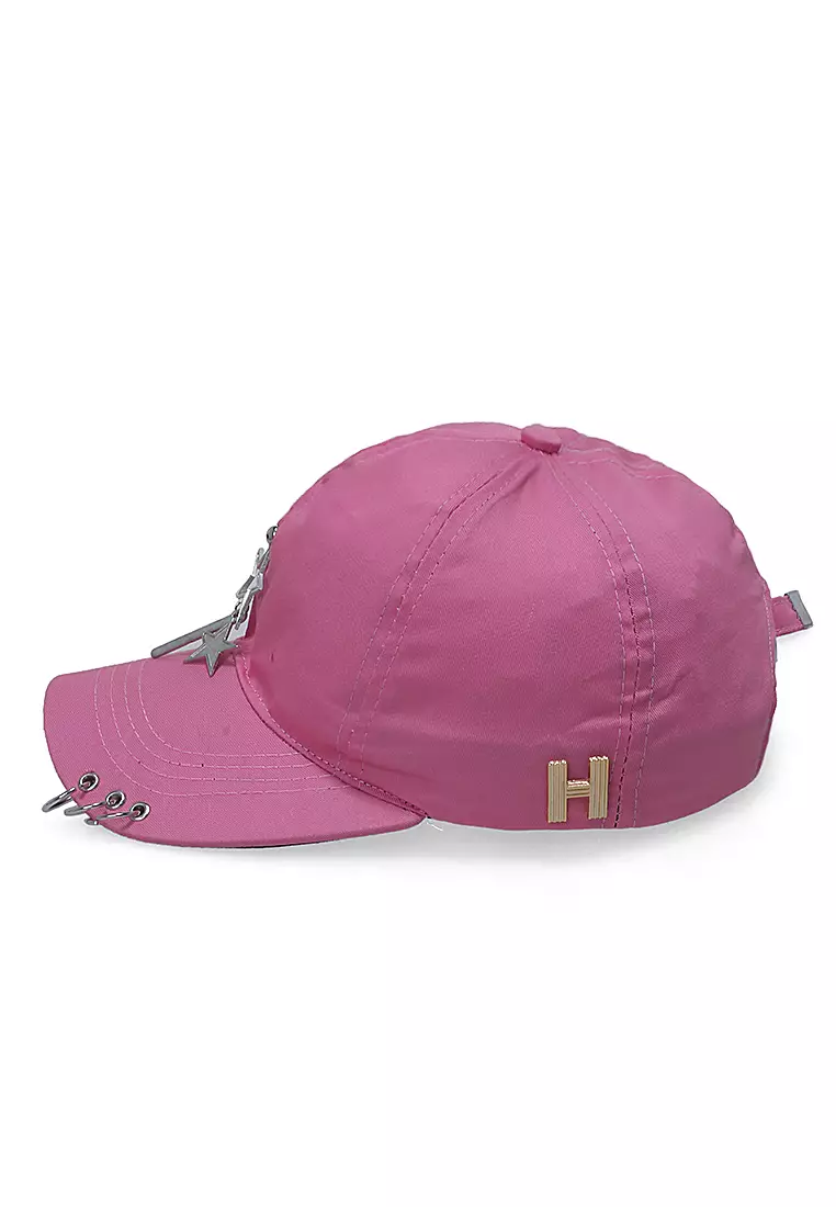 Drsh Topi Baseball Unisex Casual Sport Motive Stars Adjustable Material Cotton ORIGINAL - Pink