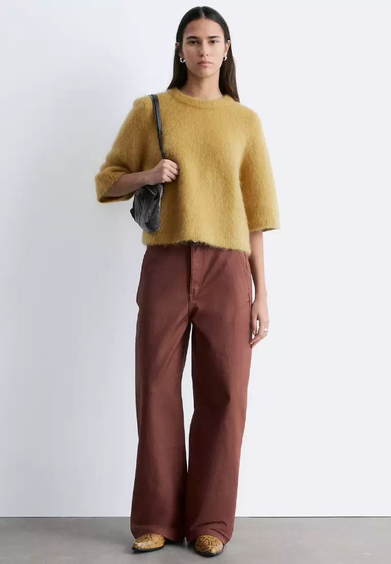 Mohair-Blend Knitted Top