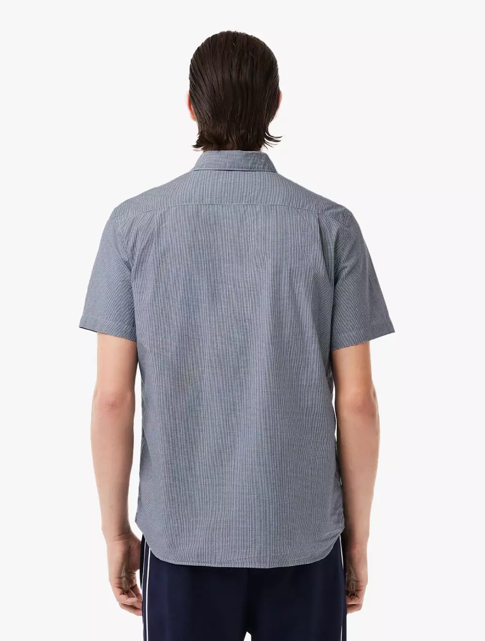 Short Sleeved Regular Fit Gingham Shirt - WHITE