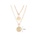 Glamorousky white Fashion and Elegant Plated Gold Queen Geometric Round Pendant with Imitation Pearl Panel Double Layer Necklace 02317AC84602C5GS_2