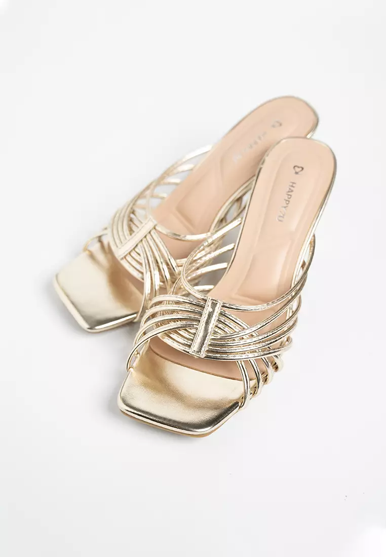 Yaya Glitter Strap Heels