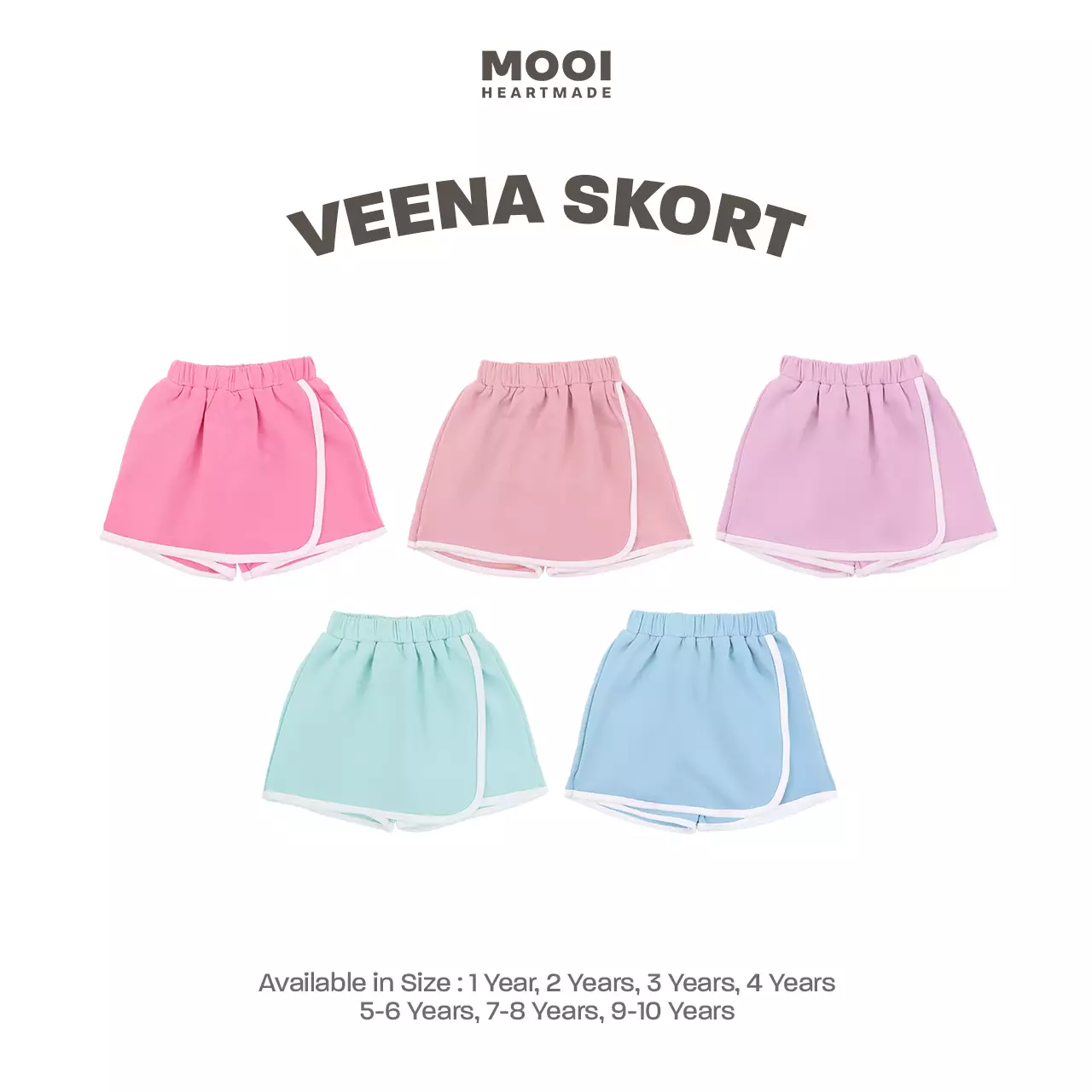 Mooi Rok Celana Skort Anak Perempuan Veena Skort - Magenta