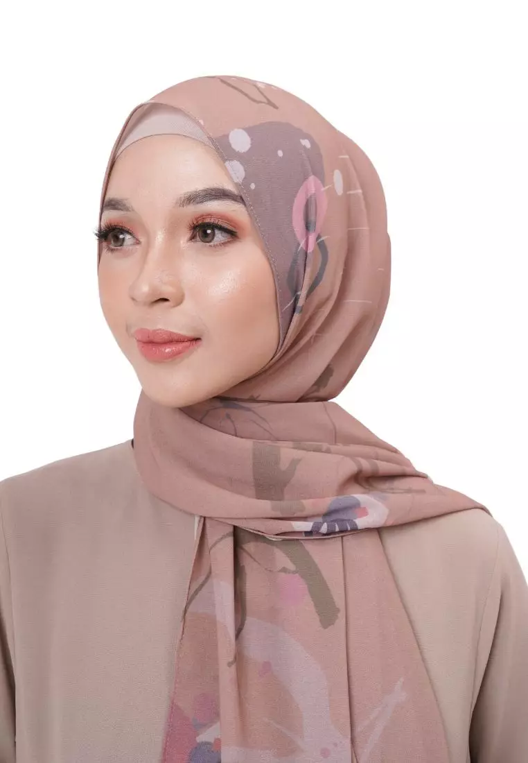 Jual Hijab Wanita Pashmina Magnolia Series Hijab Printing Premium Varian Clay 8506