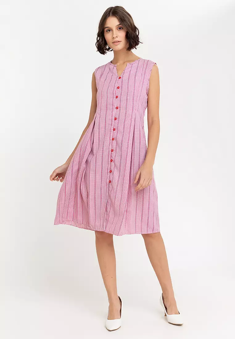 Buy BADOMODA Layton Button Down Dress with Inverted Pleats 2026 Online |  ZALORA Philippines