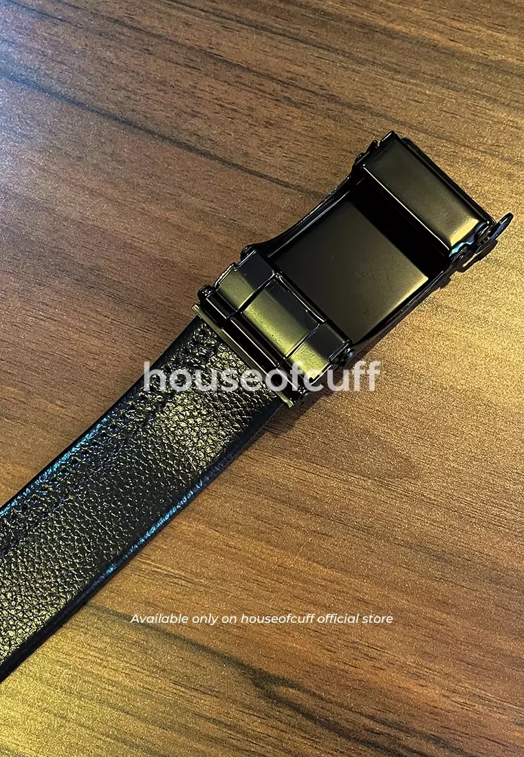 Houseofcuff ikat pinggang kulit rail hitam belt RL06