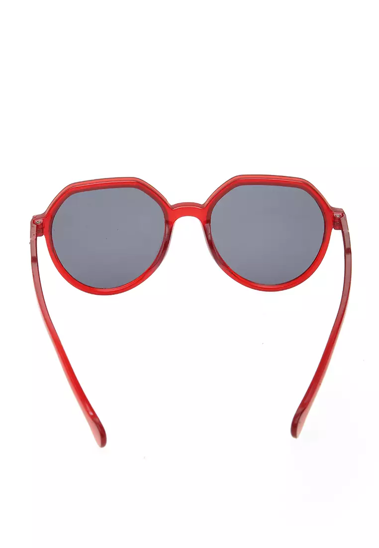 Revika Kacamata Wanita Desain Retro Elegan Sunglasess Aksesoris Fashion Material Plastic ORIGINAL - Red