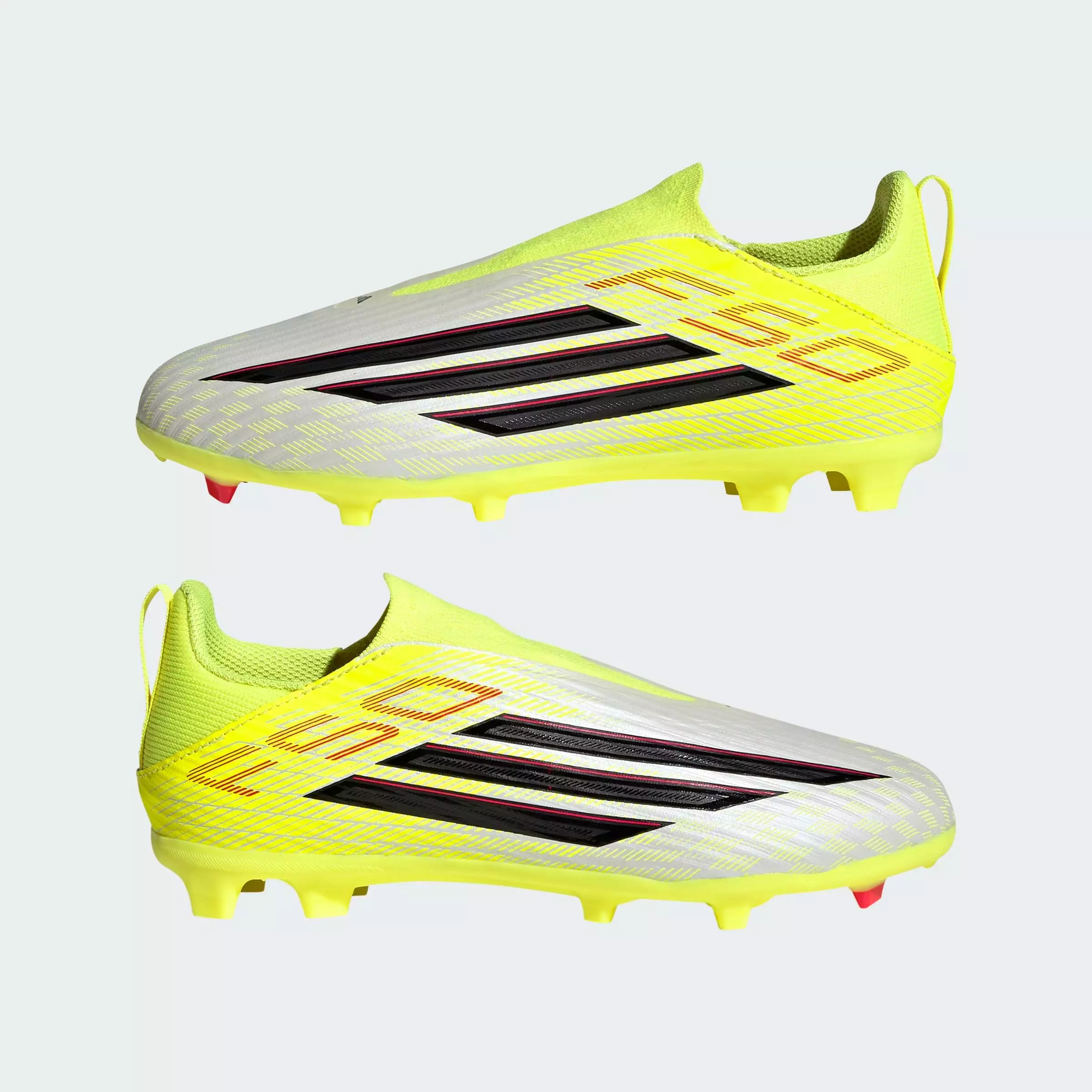 Football F50 LEAGUE Laceless Firm Ground / Multi Ground Football Boots Kids Unisex Yellow JR9009