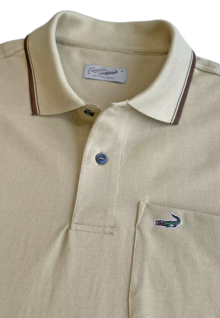 Crocodile CRCOLE 3 Oat - Baju Pria Men Polo Shirt - Relax Fit - Katun