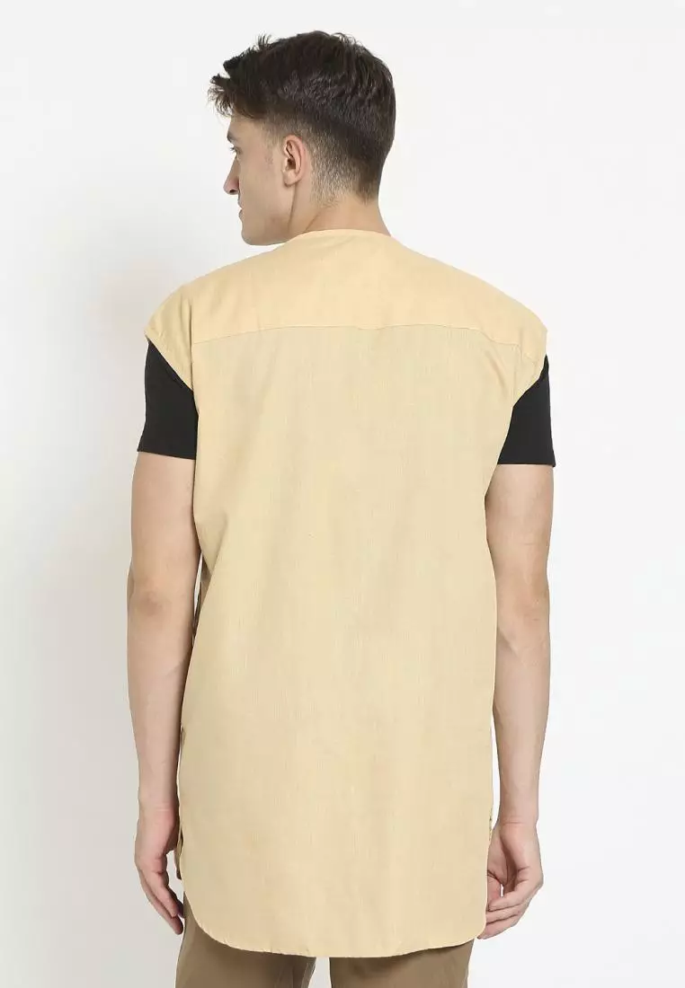 Zayidan Rompi Sholat Zipper Muslim Pria - Kuning Gading