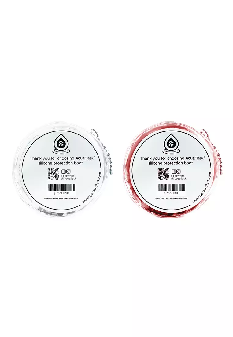 Boot it up! Silicone Protection Boot for 14oz 18oz and 22oz Arctic White & Cherry Red