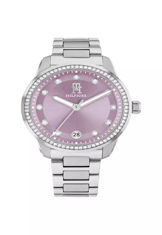 Women's Stainless Steel Bracelet and Lavender Dial Quartz Watch TH1782793