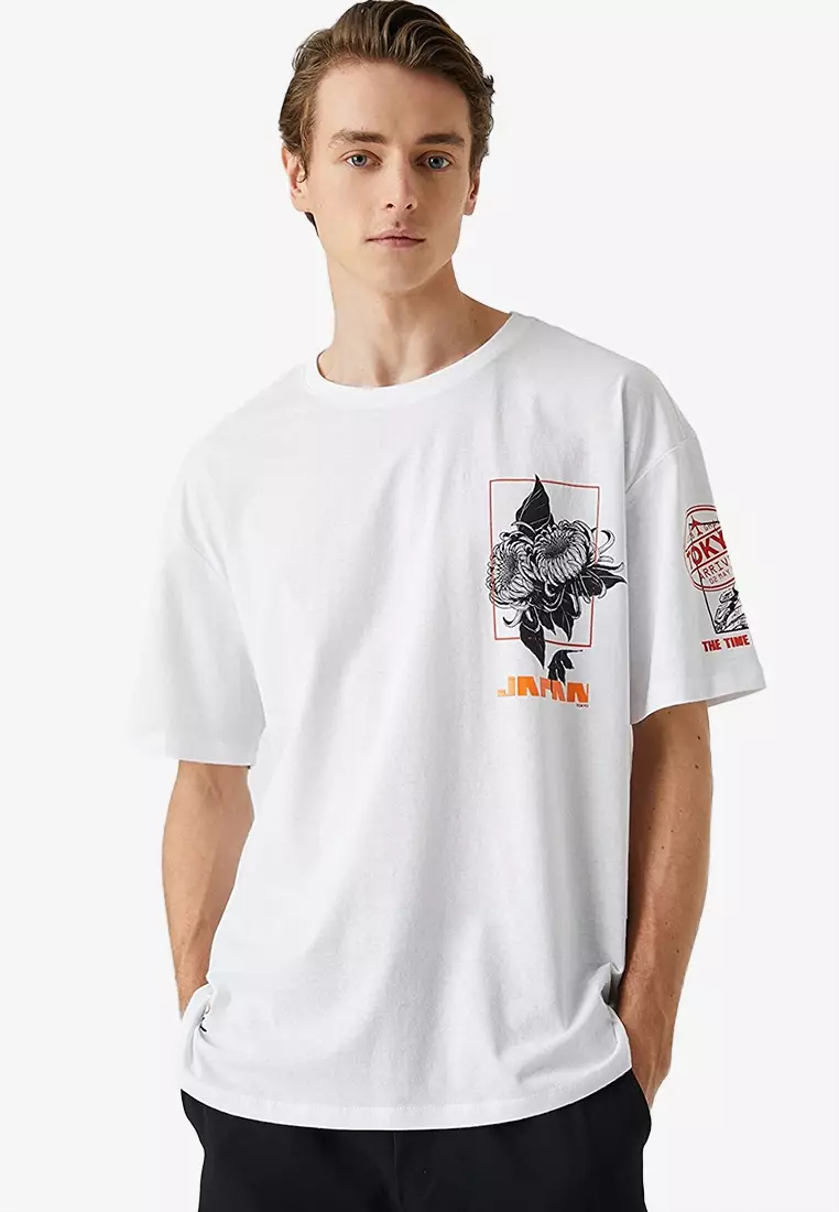 Buy KOTON Oversize T-Shirt Far East Printed Crew Neck 2024 Online