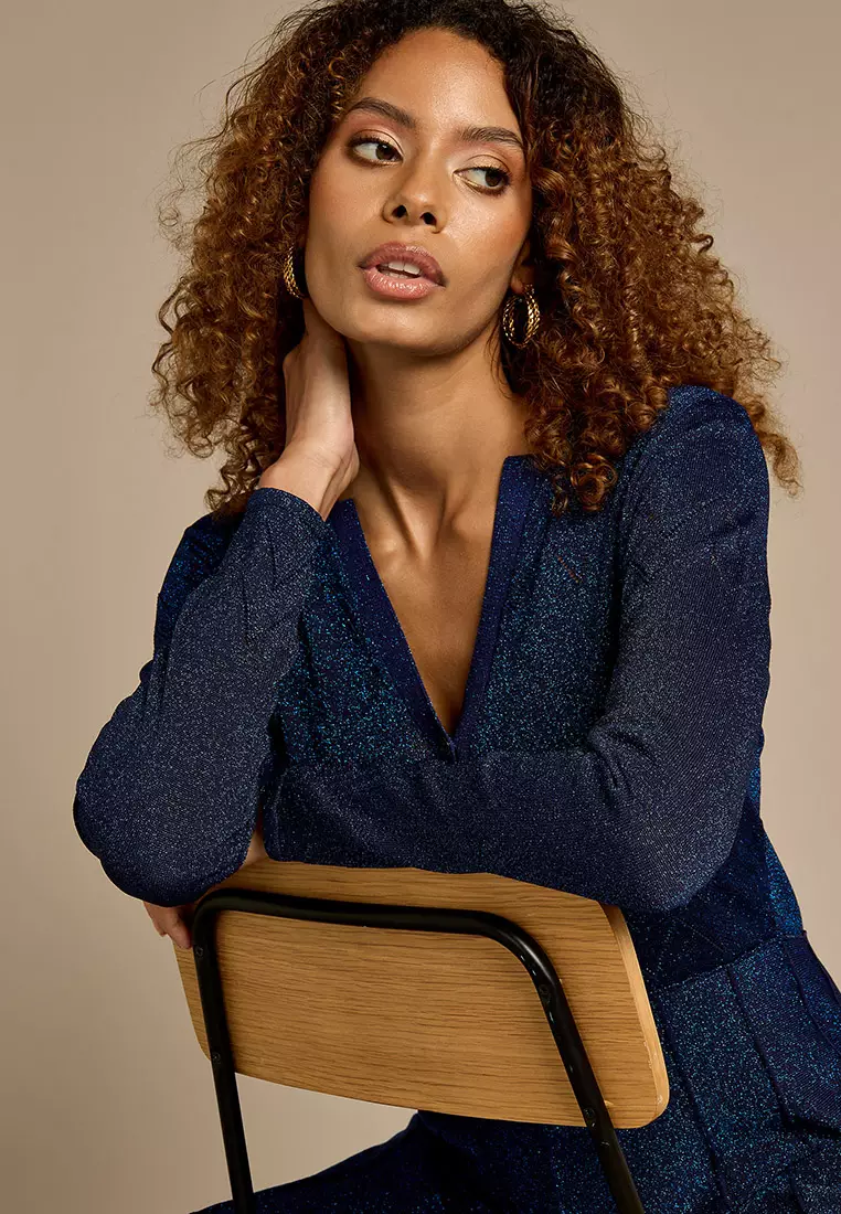 Buy GWD Allyson Cobalt Knit Maxi Dress 2025 Online | ZALORA