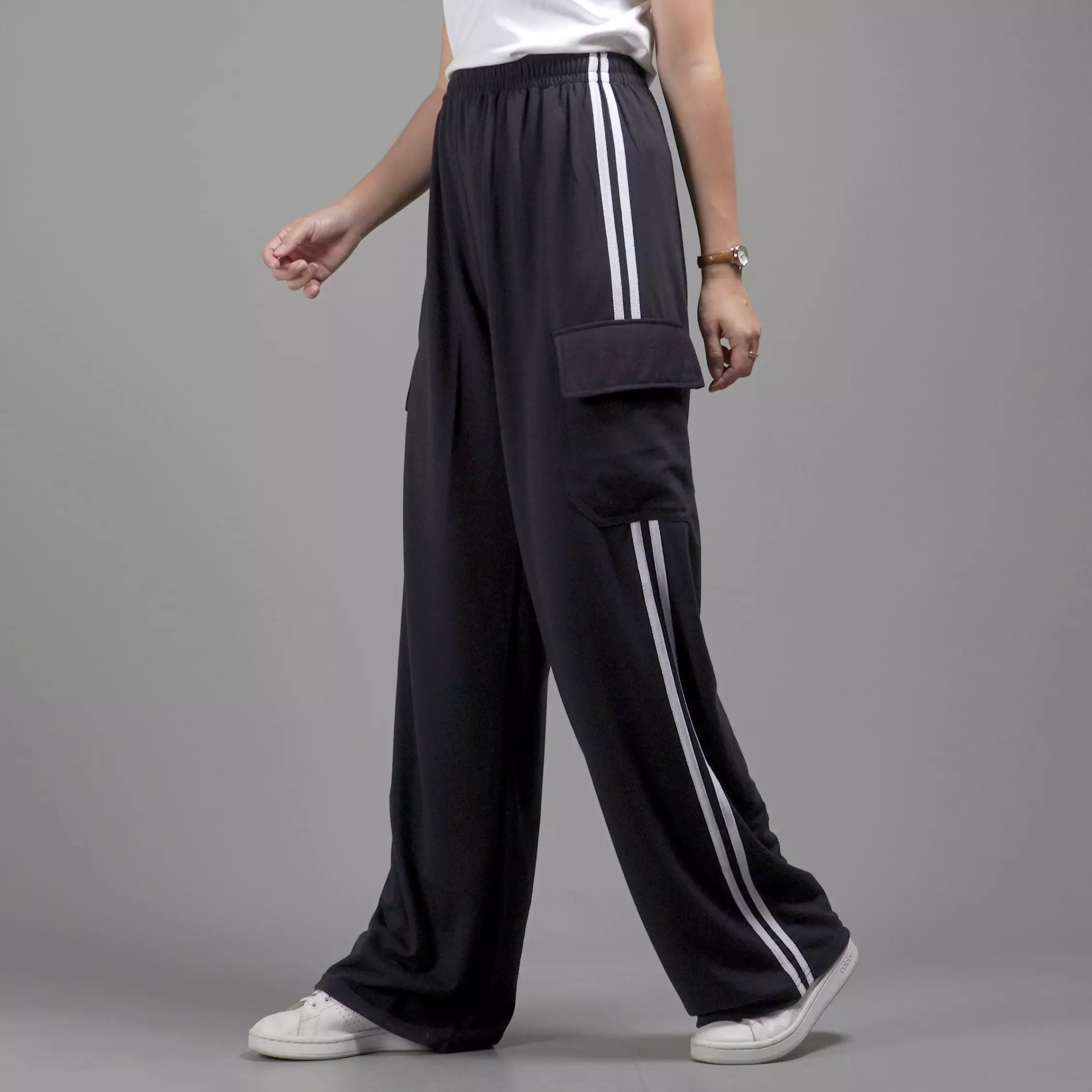  JOLIE Cargo Pants Wanita Celana Kargo Wanita Panjang - HITAM