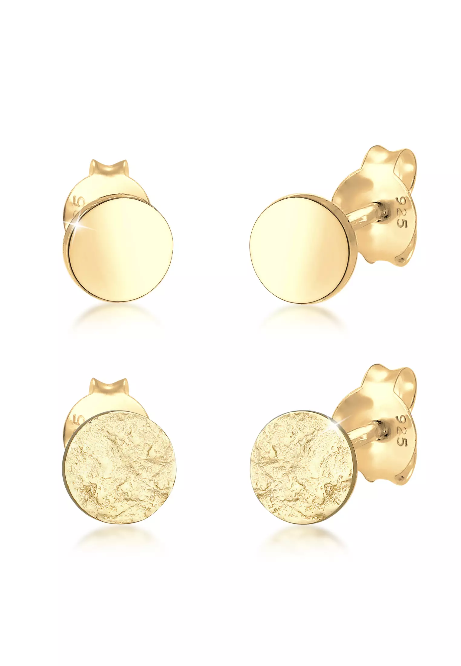Buy ELLI GERMANY Earrings Stud Set Of 2 Matt Shiny Round Classic