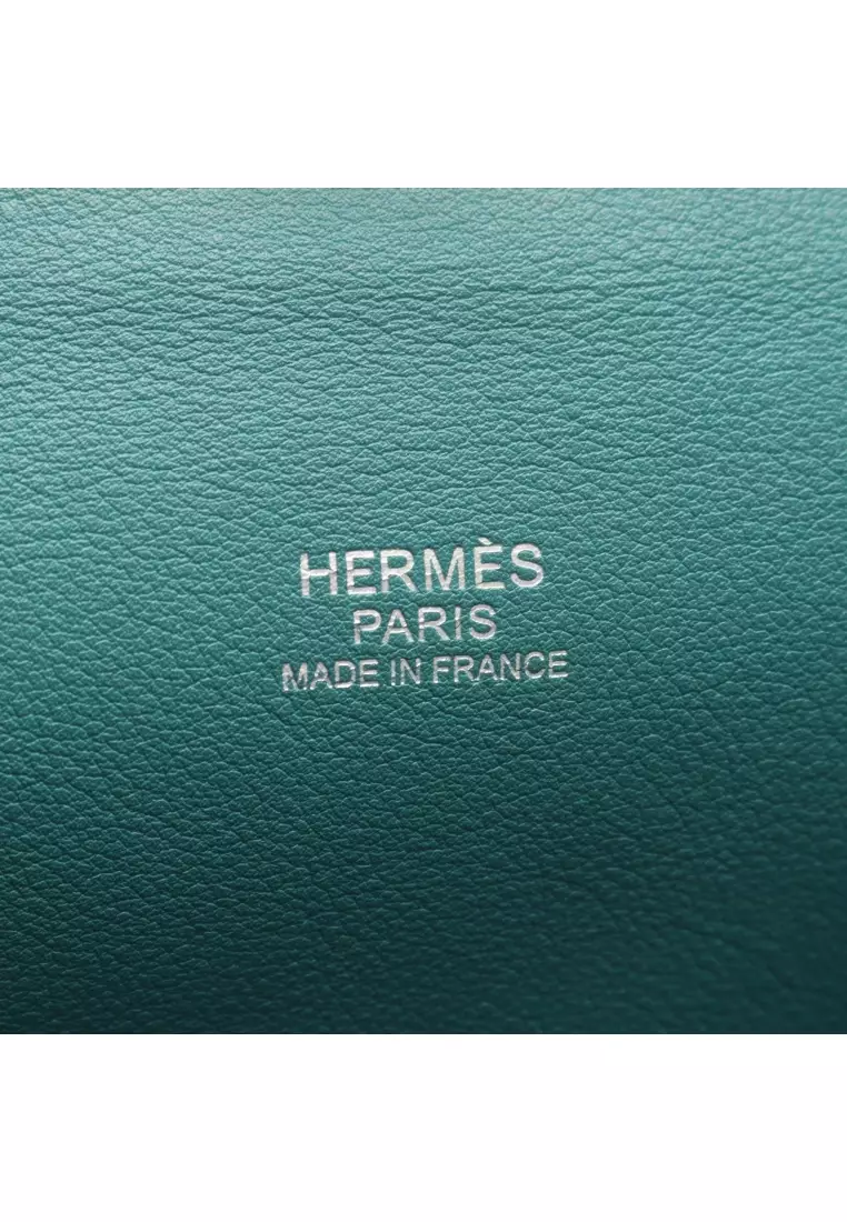 Pre-Loved Hermès Toolbox 26 Malachite Handbag Veau Swift green silver hardware □ R stamp