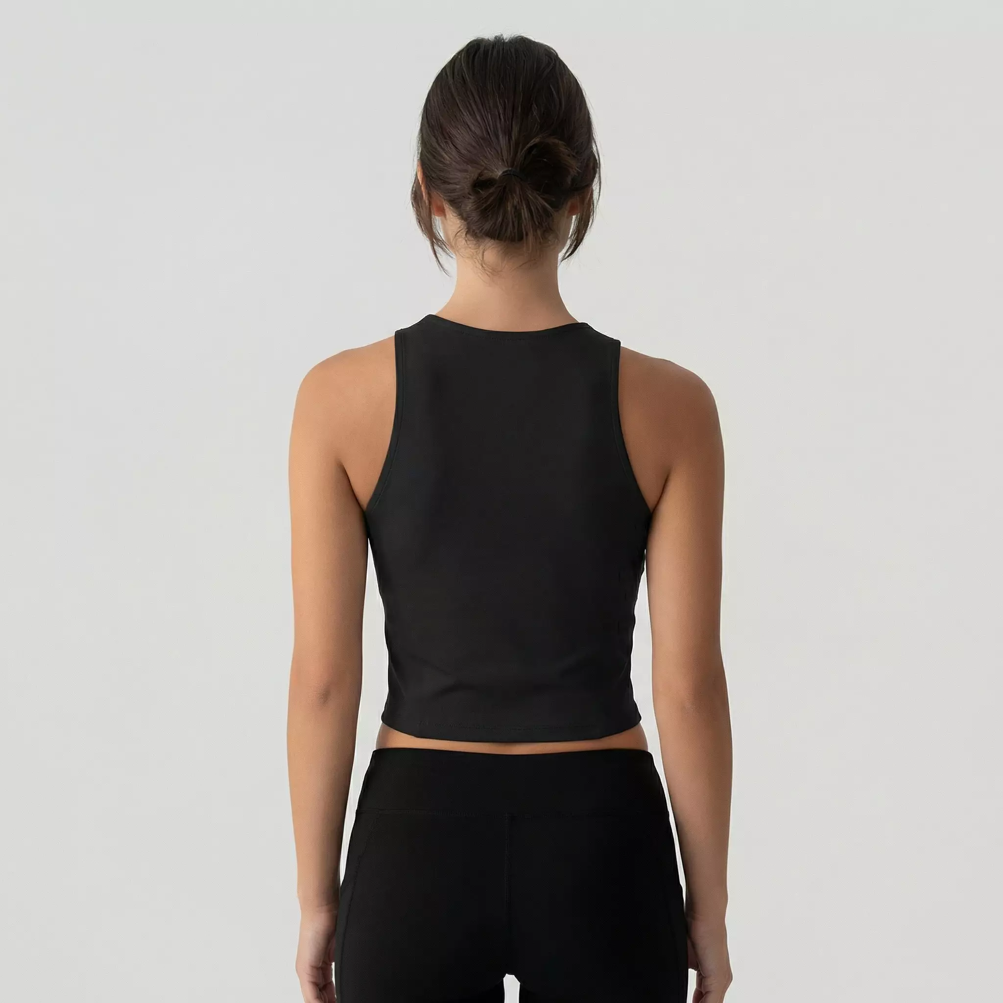 TDACTIVE Kaos Crop Tank TRACKTOP Superairdrylite ringan drifit hitam LSF34