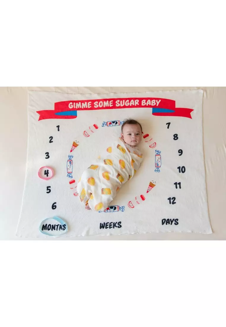 The Wee Bean Fleece Milestone Photography Blanket Hong Kong Snacks