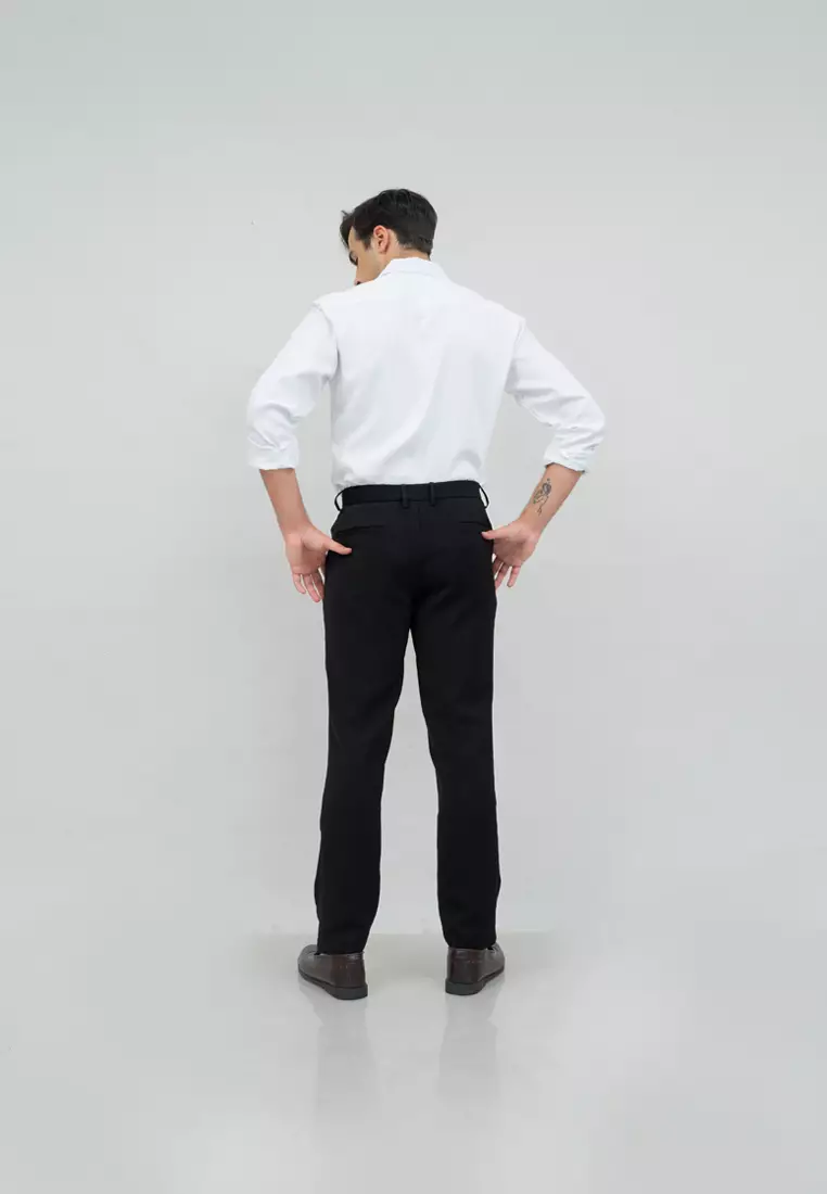 Celana panjang pria kerja formal bahan slim fit PINGGANG KARET houseofcuff