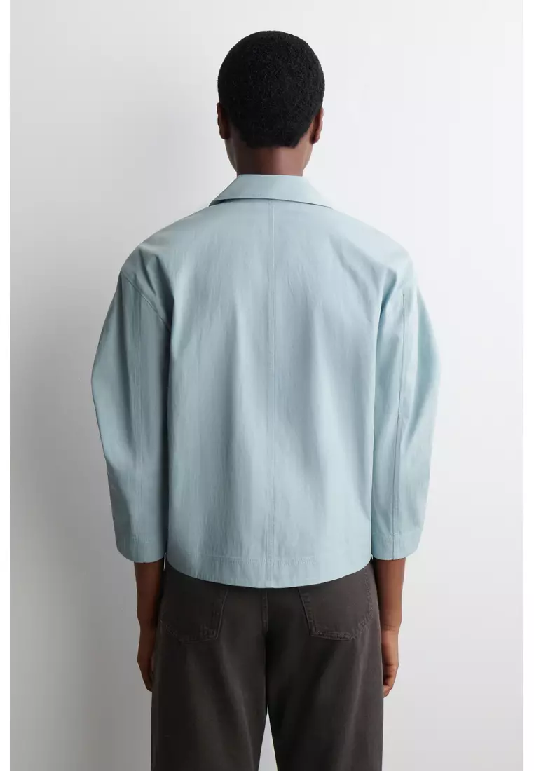 CURVED-SLEEVE COTTON SHIRT