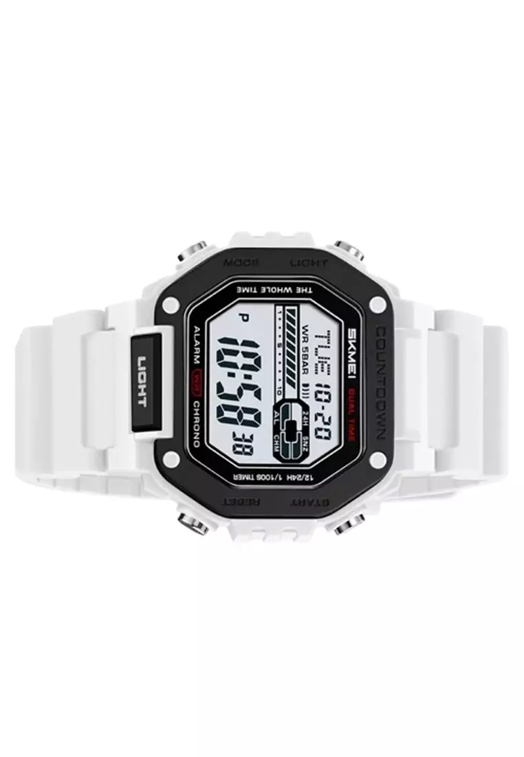 Jam Tangan Pria SKMEI Digital 2523 White Water Resistant 30M ORIGINAL - Black White