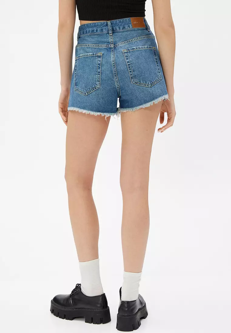 Denim Shorts High Waist Ripped