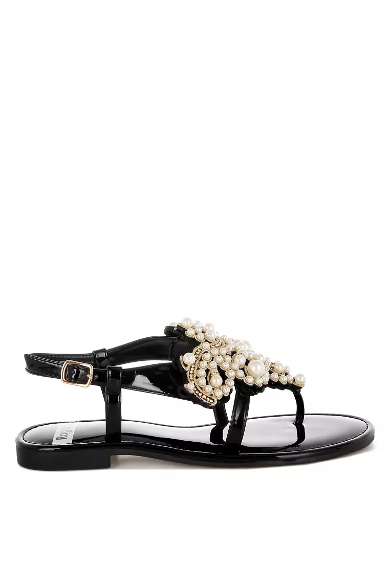 Discount on Rag & CO.  shoes - SKU: Black Pearl Studded Flats