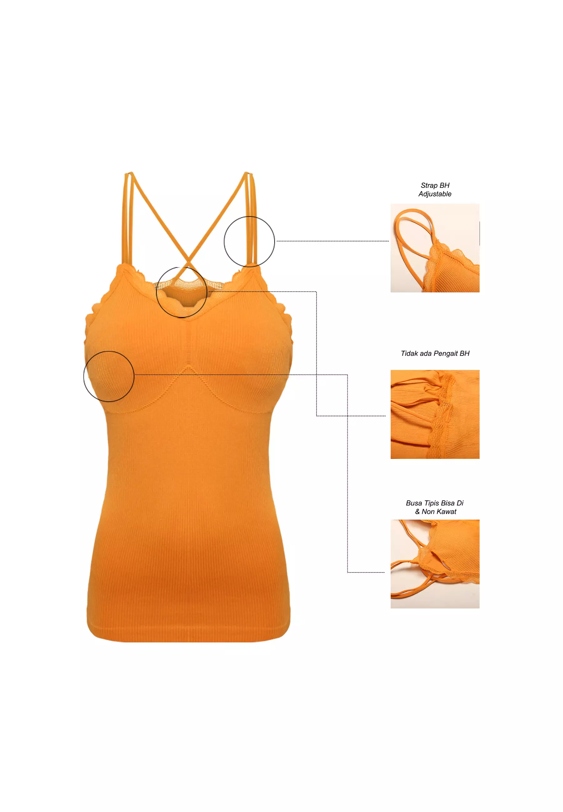 YOU'VE (YouHave) Slim Koset Singlet Tank Top Wanita 001456