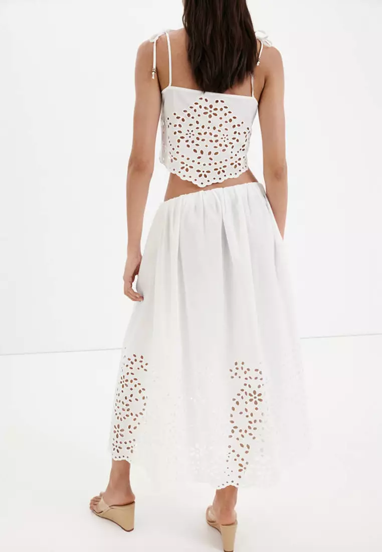 Midi Skirt With Embroidered Details