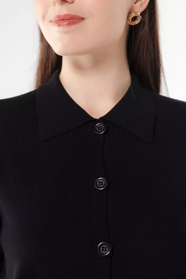 MINIMAL - Ranisyme - Atasan Rajut Crop - Black Colour Black