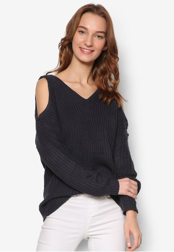 Lara Cold Shoulder Knit Top, esprit台灣服飾, 服飾
