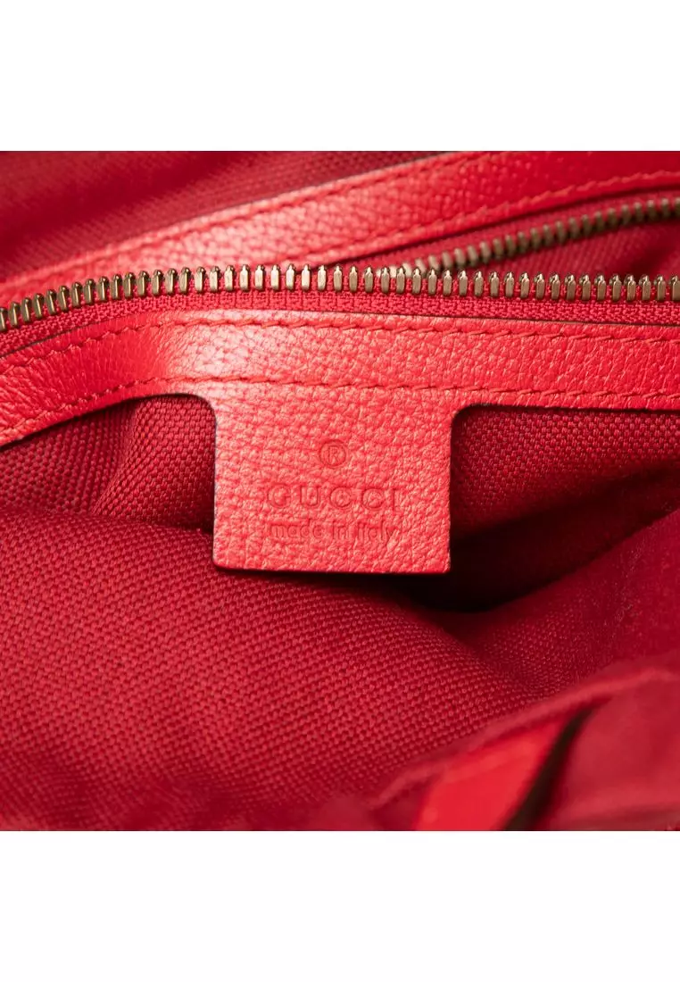 Gucci Pre-Loved Gucci Canvas Sylvie Baiadera Web Drawstring  display picture 1