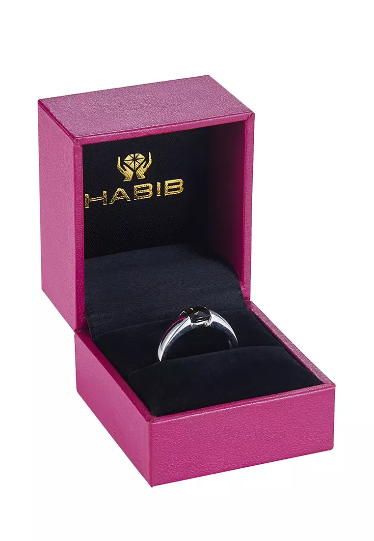 HABIB Agnes Tourmaline Silver Palladium Men's Ring A0510(PLD)-TURM