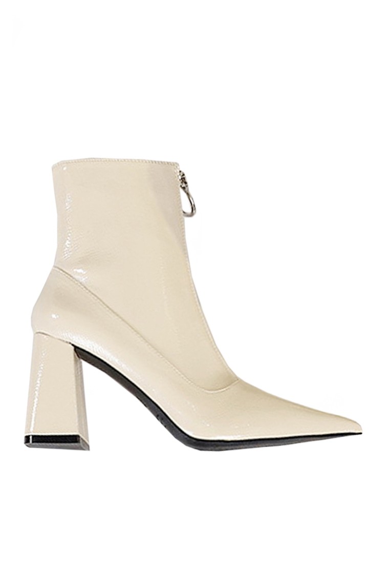 VANSA Skinny Shinny Patent Front Zipper Ankle Boots VSW-B95682
