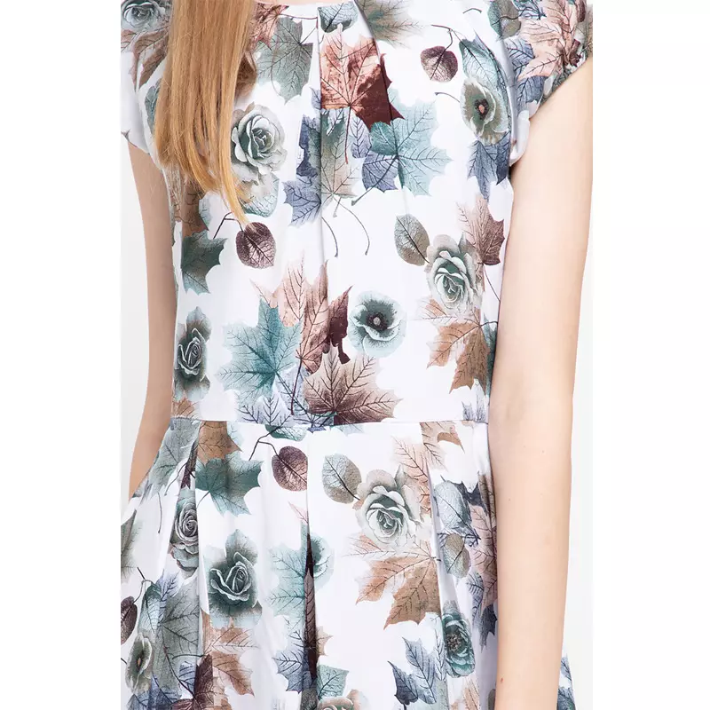 Sophistix Eliza Dress In Off White Blue Rose Floral Print