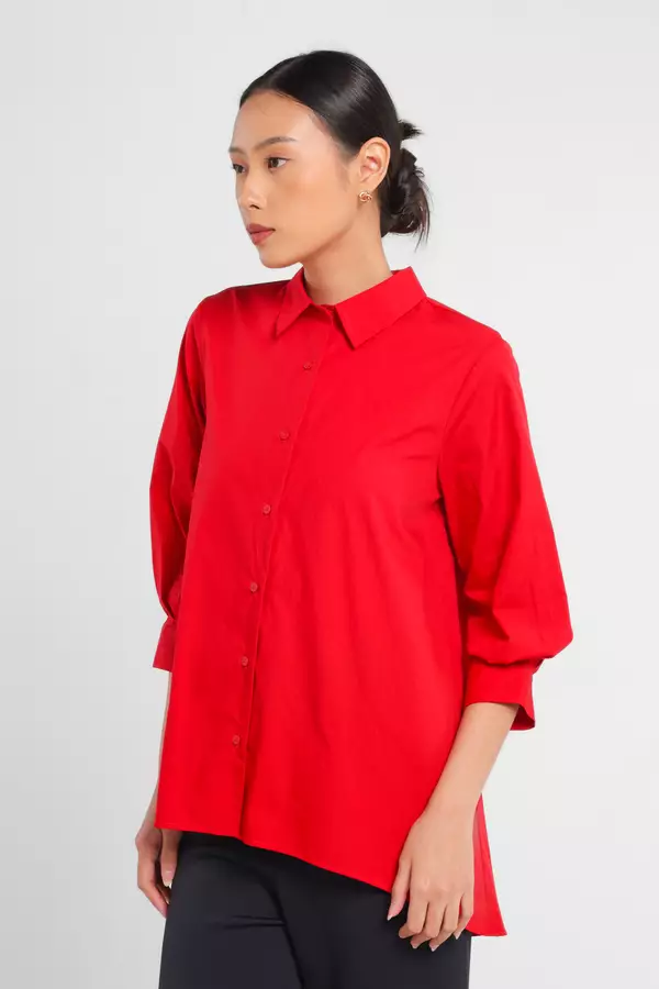MINIMAL - Namirre - Kemeja A Line - Red Colour Red