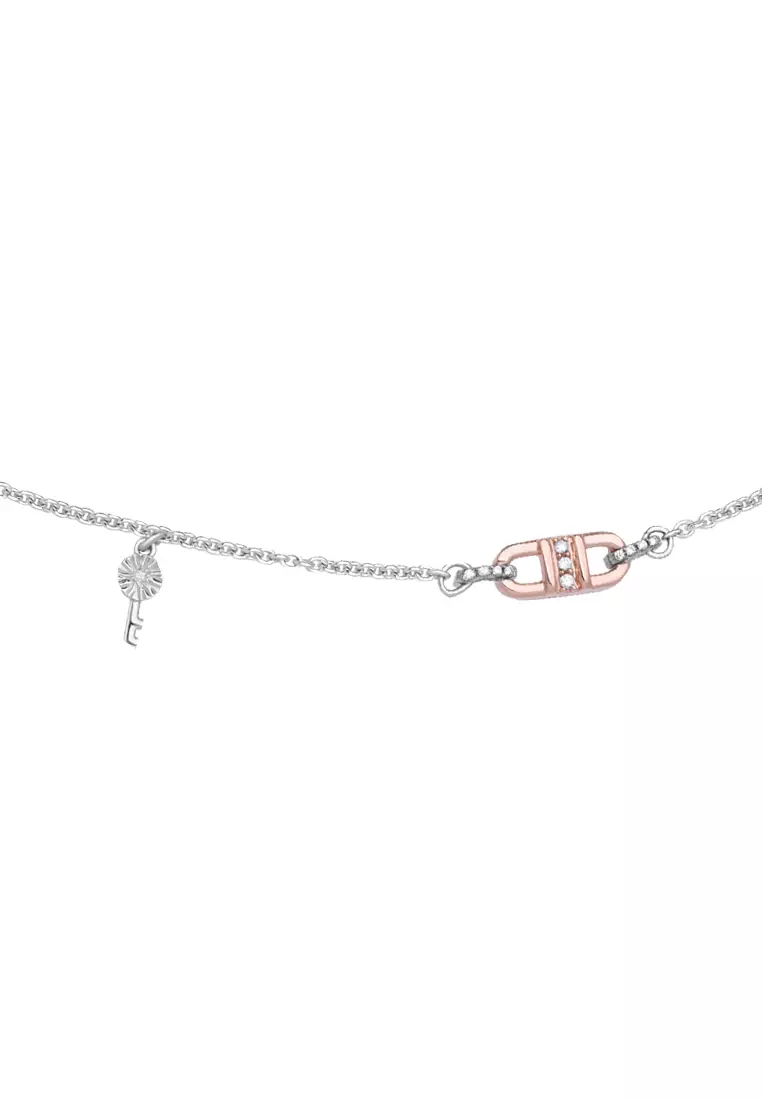 TOMEI Love Is Beautiful Collection Diamond Bracelet, White+Rose Gold 585