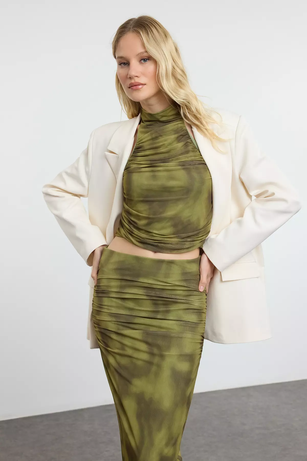 Halter Ruched Crop Top