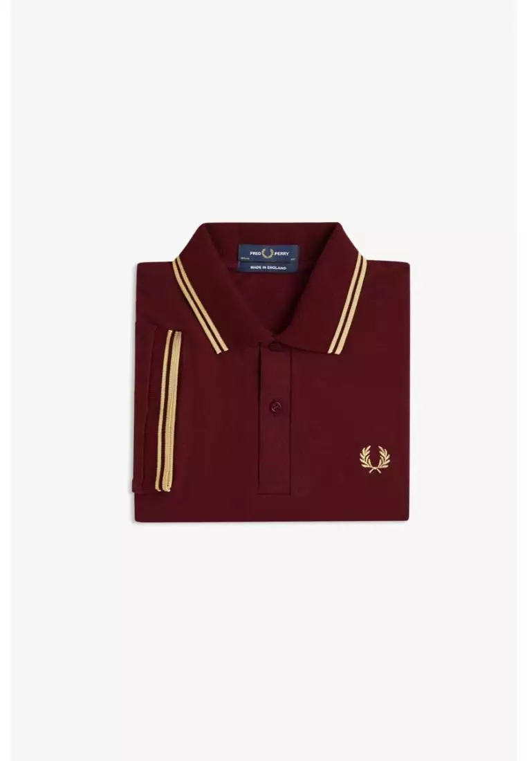 Fred Perry M12 Twin Tipped Fred Perry Shirt (Oxblood / Champagne)