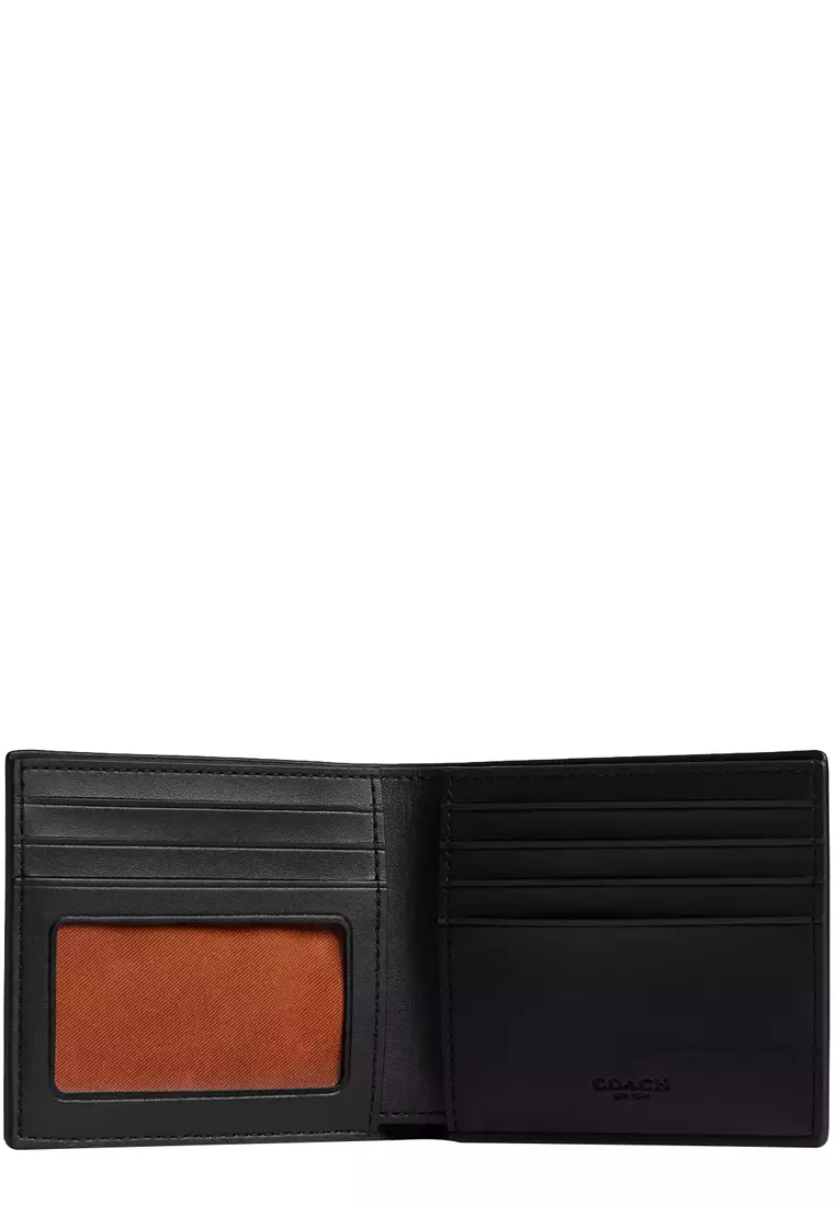 Id Billfold Wallet In Signature Canvas in Tan/ Black CY394