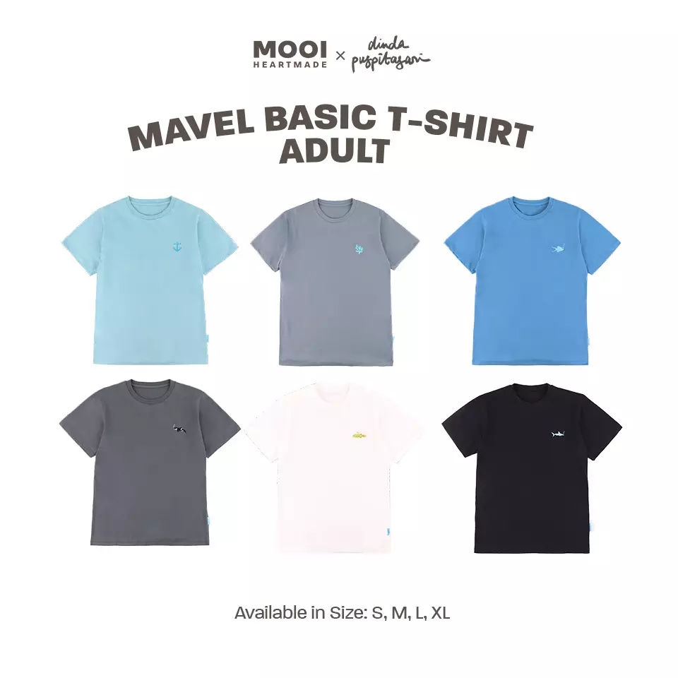 Mooi X Dinda Puspitasari Kaos Dewasa Mavel Basic T-Shirt Adult - Classic Blue