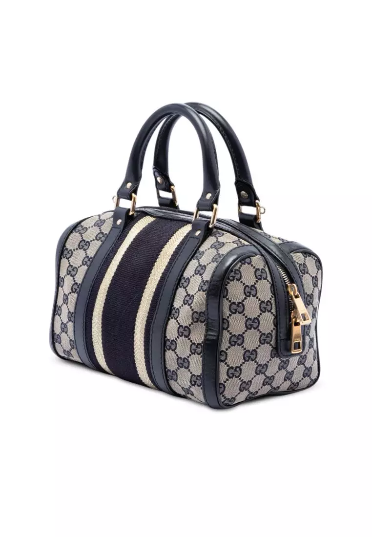 Pre-Loved Gucci Small Gg Canvas Web Joy Boston Bag