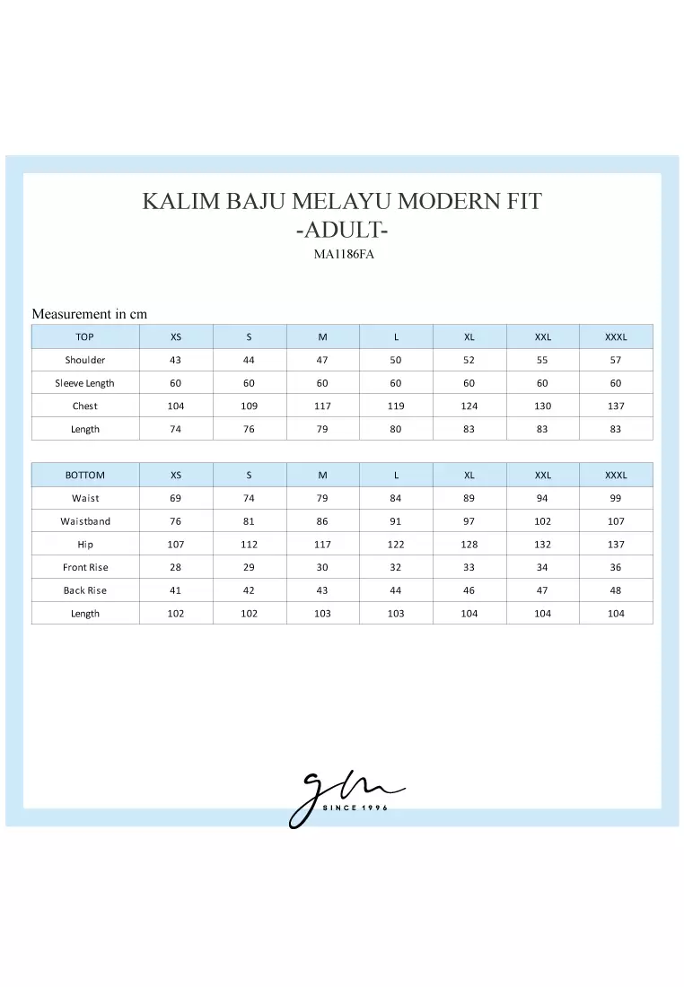 Gene Martino - Kalim Baju Melayu Modern Fit Sedondon – Adult 1186