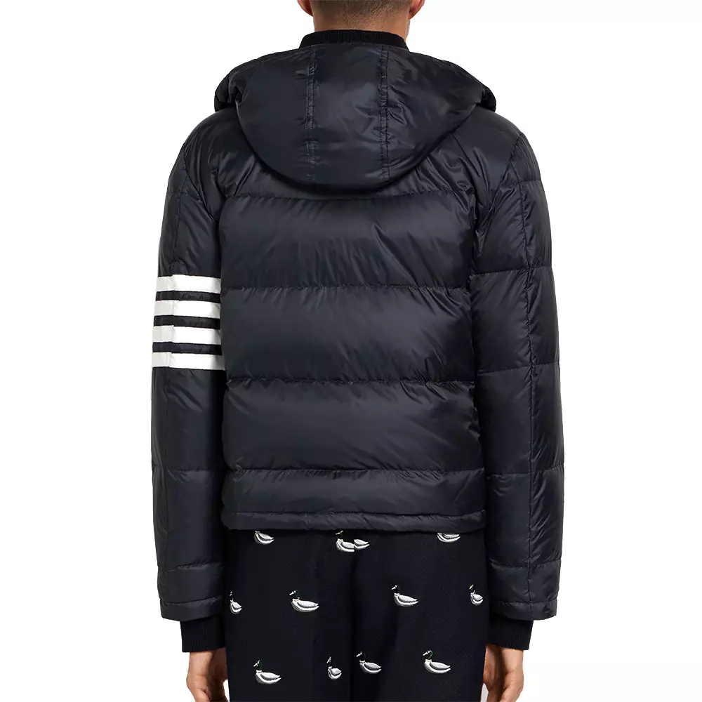 [4.4PRIL KEJUTAN HARGA] 4-Bar Matte Nylon Bomber Jacket Navy