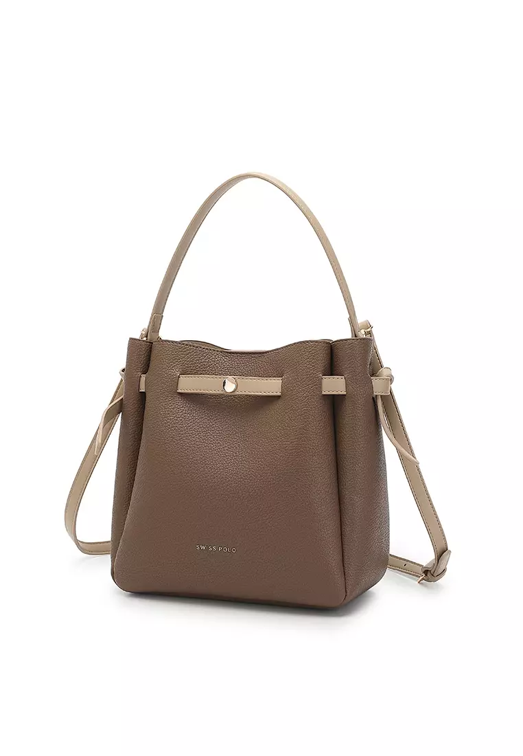 Women's Top Handle Bag / Sling Bag / Crossbody Bag / Shoulder Bag (Tas Tangan Wanita / Tas Selempang Wanita / Tas Bahu Wanita) - Cokelat