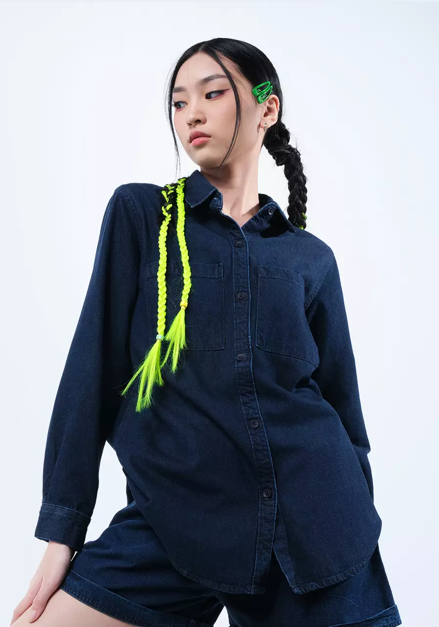 Kemeja Wanita Zulla Dark Blue