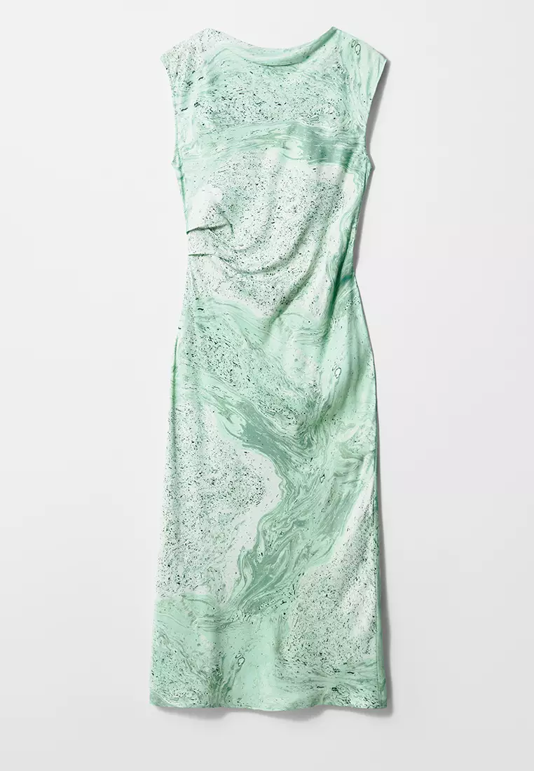 Bias-Cut Satin Midi Dress