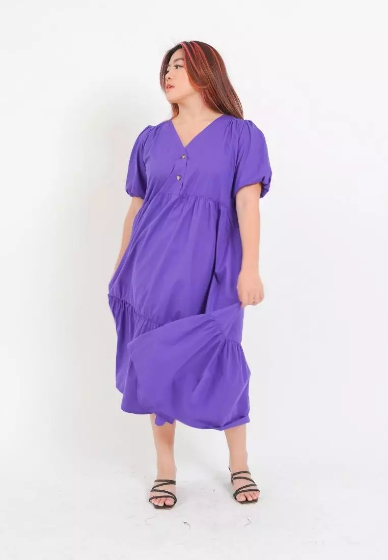 Plus Size Long Dress Elyca Purple