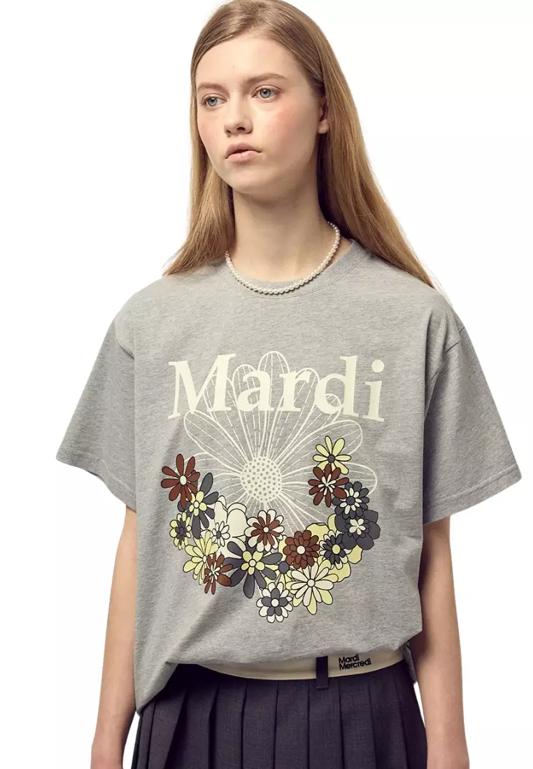 Tshirt Flowermardi Jardin - Grey Ivory